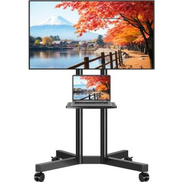 Imagem de Suporte de TV Rfiver Rolling com prateleira de laptop para TVs de 32 a