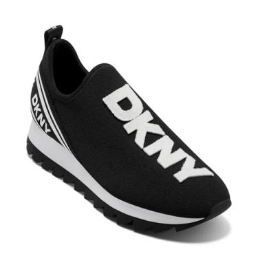 Imagem de DKNY Tênis esportivo feminino Juna Everyday com cadarço e plataforma, Preto escuro, 41