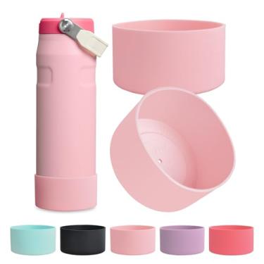 Imagem de Kaitiaki Bota de silicone de 2 peças para Stanley IceFlow 680 g, serve para garrafas com canudo e tampa de fluxo rápido, manga inferior antiderrapante, acessórios de proteção para garrafa de água, sem