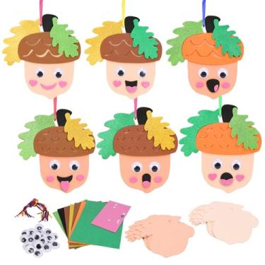 Imagem de Fennoral Pacote com 12 adesivos de espuma de avelã, artesanato de outono para crianças, faça você mesmo, arte de outono e artesanato para meninos e meninas, atividades artísticas, presentes de