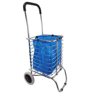 Imagem de Carrinho De Mão Dobravel Sacola Aluminio Feira Portatil