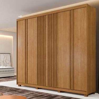 Imagem de Guarda Roupa Casal Ripado 6 Portas com Pés Montreal Benetil