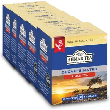 Imagem de Chá Preto Descafeinado Ahmad Tea Kit 5 Caixas De 10 Sachês