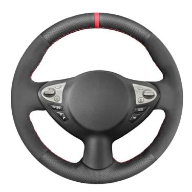 Imagem de MEWANT Capa de volante com costura DIY para Nissan Juke 2011-2017/Maxima 2009-2014/370Z 2011-2020/ Sentra 2017-2019 Acessórios de volante