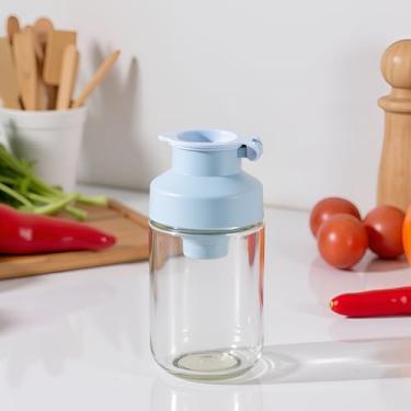 Imagem de Saleiro ou pimenteiro, garrafa de tempero de medição automática, essencial para cozinha, sal de especiarias, páprica, pimenta, cominho em pó, frasco de especiarias, sem BPA (azul)
