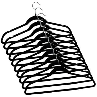 Imagem de Kit com 10 Cabides de Veludo com Gancho Giratório 45cm