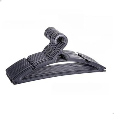 Imagem de Cabide Adulto Preto Kit 100 Cabides Reforçados Organizar Roupas(Kit Cabide 40)