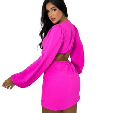 Imagem de Vestido Duna Festa Multiformas Cropped Manga Longa Balada Evento Passe