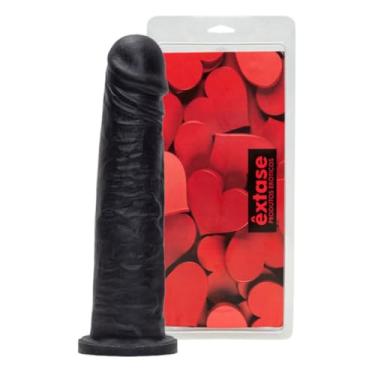 Imagem de Prótese Realística Maciça 20 X 4,5Cm Dildo Pênis Realista Atóxico Conforto e Autoconhecimento MAN14 (PRETO)
