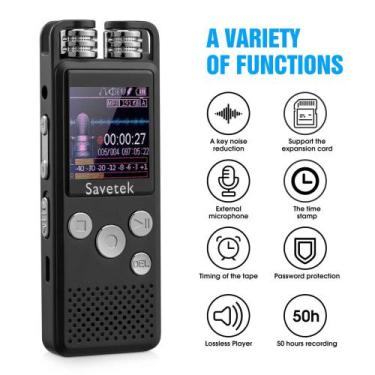 Imagem de Gravador Digital Ativado Por Voz - Profissional 16 Gb - Savetec