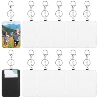 Imagem de Chaveiro portátil, retangular, 12 peças, porta-cartões, crachá, sublimação, porta-cartões de visita, passaporte para sublimação, cartão de identificação em branco, estojo para impressão com