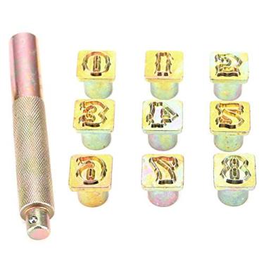 Imagem de Akozon Conjunto de Punção de Carimbo de Metal de 13 Mm Número 0~8 - Kit de Pressão Versátil da Ferramenta de Matriz Com Martelo de Batida para Couro, Plástico, Carimbo de Metal Macio