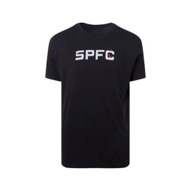 Imagem de Camiseta Estampada São Paulo Futebol Clube Reserva, P, Preto