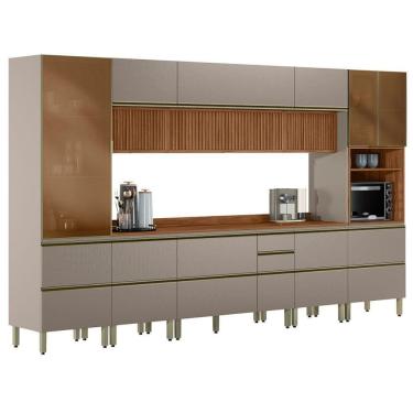 Imagem de Cozinha Modulada 8 Pecas 370 cm Ripado DP3702 Demartez