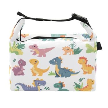 Imagem de STAYTOP Lancheira de dinossauro de desenho animado com fivela, lancheira isolada para meninos e meninas, lancheira térmica para trabalho escolar