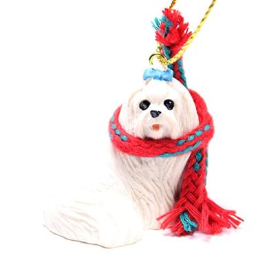 Imagem de Ornamento de cachorro em miniatura de maltês.