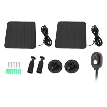 Imagem de Fafeicy Carregador Solar para Câmera Externa 12W, 2 Peças IP65 à Prova de Intempéries Com Cabo de 9,8 Pés Adequado para Câmera de Segurança Pro 3 4 5S