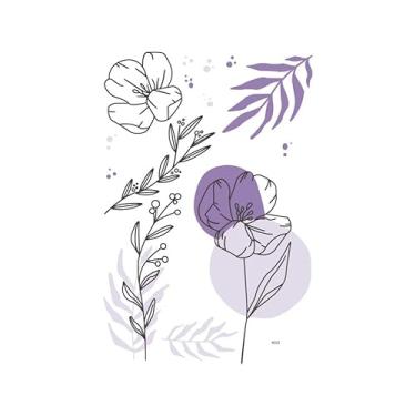 Imagem de Papel De Parede Boho Minimalista Adesivo Floral Folhagem Quarto Sala Cozinha Copa Conveniente E Eficiente Elegante E Prático(Roxo,60x40)