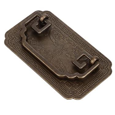 Imagem de GLOGLOW Maçaneta de Gaveta Antiga Com Design de Morcego Tetragonal, Latão, Puxador Vintage para Portas de Armário, Ferragens Domésticas de 4,1 X 2,4 Polegadas (Bronze Antigo)