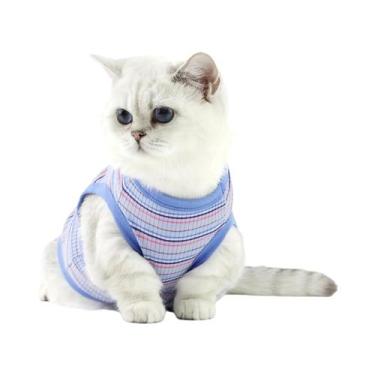 Imagem de Colete de camisa canelada para cães pequenos chihuahua filhote de cach