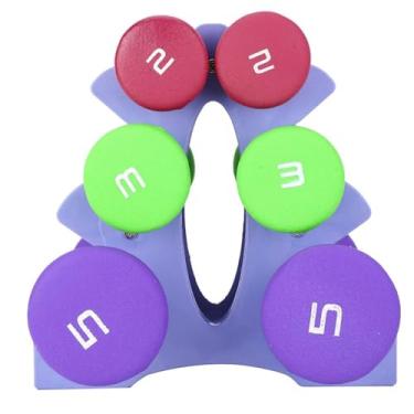 Imagem de Luqeeg Conjunto de Suporte de Pesos Fitness Rack Durável 2lb 3lb 5lb Equipamento de Musculação para Exercícios Femininos, Rack de Plástico que Economiza Espaço para Academia Em Casa