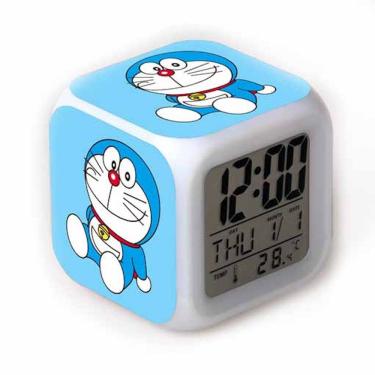 Imagem de Despertador digital LED Doraemons Square 8x8x8cm para crianças