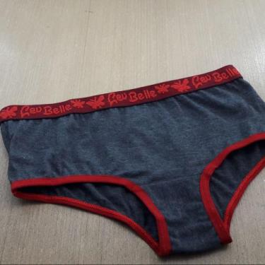 Imagem de Calcinha Bolero em Algodão Cor:Chumbo / Viés RubiTamanho:PP - Ternura 