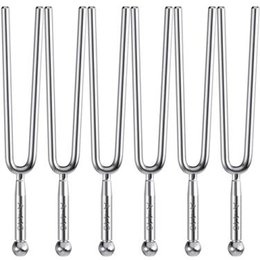 Imagem de Pacote com 6 diapasões de 440 Hz, conjunto de diapasão de tom padrão, dispositivo afinador de diapasão para violão, violino, acessórios de afinação de música