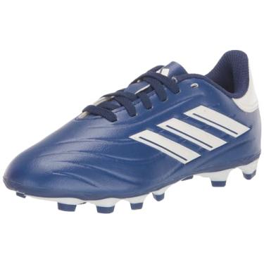 Imagem de adidas Tênis infantil unissex Copa Pure Ii.4 flexível para futebol americano, Azul lúcido/branco/vermelho solar, 4 Big Kid