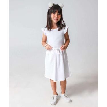 Imagem de Vestido Infantil Textura Marisa Tam 4 a 10 Off White-78122, Off white,