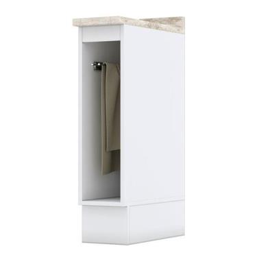 Imagem de Balcão Porta Toalha 20 cm Americana Branco com Tampo Calcare  Henn