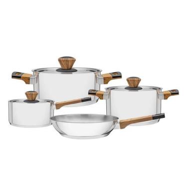 Imagem de Jogo de Panelas Tramontina Brava 4 Pçs, Prata, 4, 4