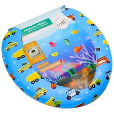 Imagem de Assento Redutor Sanitário Infantil Almofadado com Espuma Alta Densidade Para Privada Vaso 29,5 x 28 x 6 cm para Crianças em Fase de Desfralde (Carro)