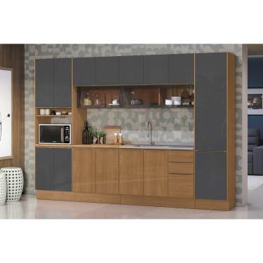 Imagem de Cozinha Modulada Kappesberg 7 Peças Vibra C7P110 Canela/Grafite Lacca