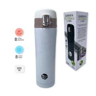 Imagem de Garrafa Térmica Aço Inox 500Ml Resistente E Durável - Hm Comercio