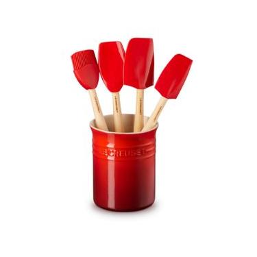 Imagem de CONJUNTO 4 ESPATULAS LE CREUSET CLASSIC COM PORTA UTENSILIOS 1L VERMELHO 79003000600000