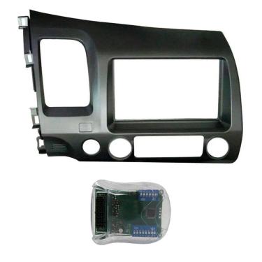 Imagem de Moldura de Painel 2 Din Honda New Civic 2007 á 2011   + Interface Comando de Volante