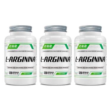 Imagem de Kit 3 L-Arginina FNB 1300mg 3x120 cápsulas Flora Nativa-Unissex