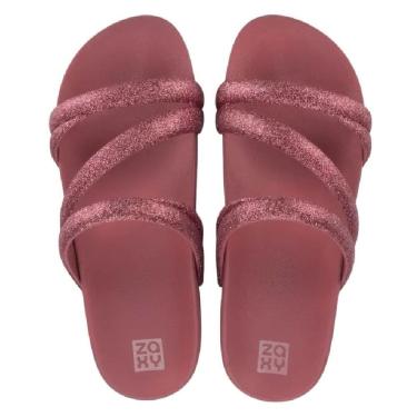 Imagem de Chinelo Feminino Conforto Flat Tiras Brilho Zaxy Glitter