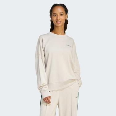 Imagem de Moletom Adidas CP CRW Feminino Bege e Verde, M