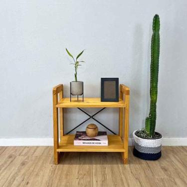 Imagem de Mesa de Cabeceira de Madeira Pinus Linea Nozes - ArtFactory Design