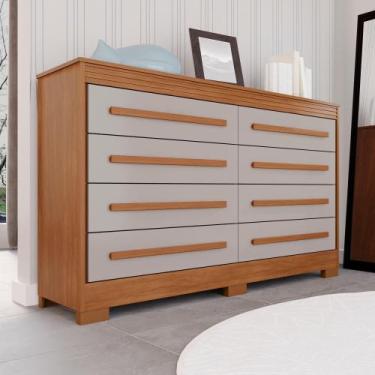 Imagem de Cômoda para Quarto 8 Gavetas Diamante Espresso Móveis Cinamomo / Off W