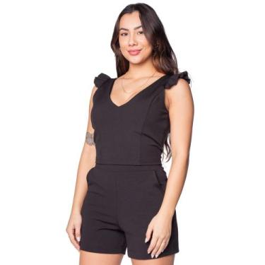 Imagem de Cropped Feminino Infinitto Lady Bandagem com Babados Preto, Preto, P