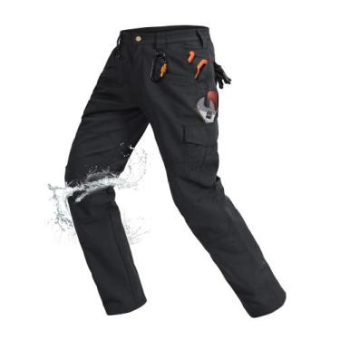 Imagem de Calça de carga tática impermeáveis Rapoo Masculina Preta 42W