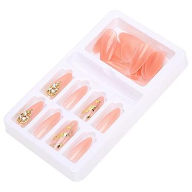 Imagem de Unhas postiças, fácil de aprender 24 pçs/caixa Unhas postiças dicas para casamento para família(F745-11)