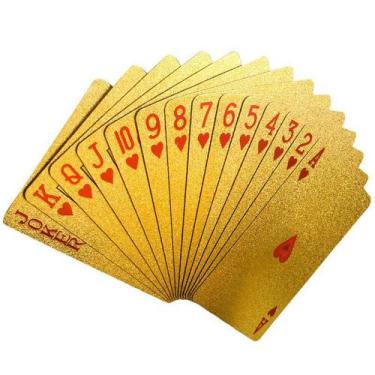 Imagem de Baralho Dourado Ouro 24K Folheado Poker Truco Carta Dólar - Online