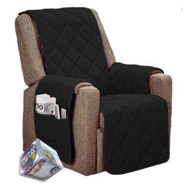 Imagem de Capa Protetor Sofá 1 lugar Poltrona Papai Avulso Preto L*