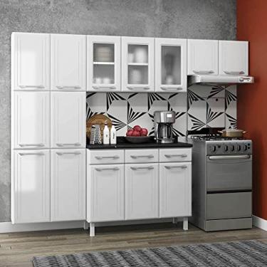 Imagem de Cozinha de Aço Compacta 3 Peças Rose Multimóveis Cr6101 Branco