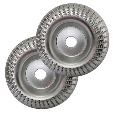 Imagem de Tingpai Disco de esmeril de madei de 2 unidades de 4 '' Disco de esmeril de madei pa rebarbadores angulares com mandril de 22 mm / 0,87 pol.