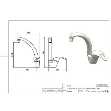 Imagem de Torneira Monocomando Cozinha Alta Com Articulador Móvel